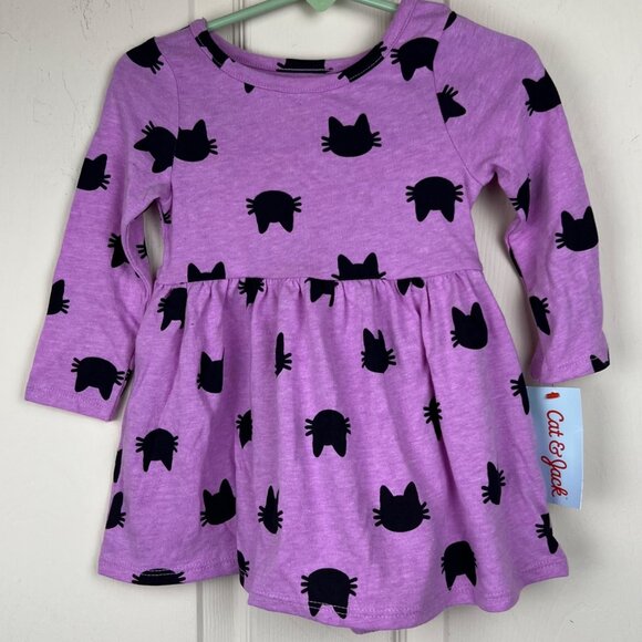 Cat & Jack Violet Cats Dress/Bloomer Set - Picture 3 of 8